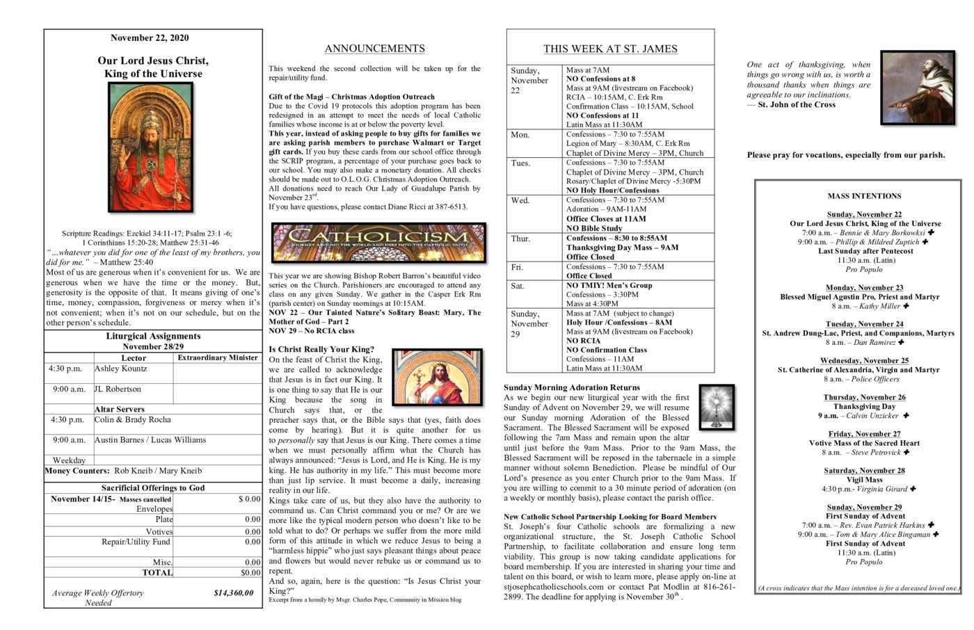 Bulletins Saint James Catholic Church